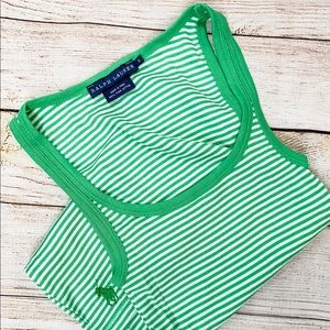 Ralph Lauren Striped Tank Top - Green/White